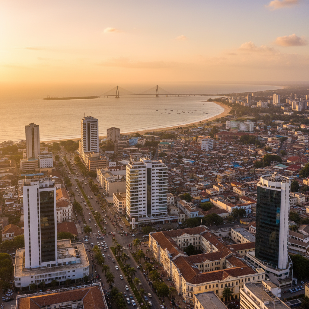 Maputo Mozambique colorful colonial architecture waterfront Avenida