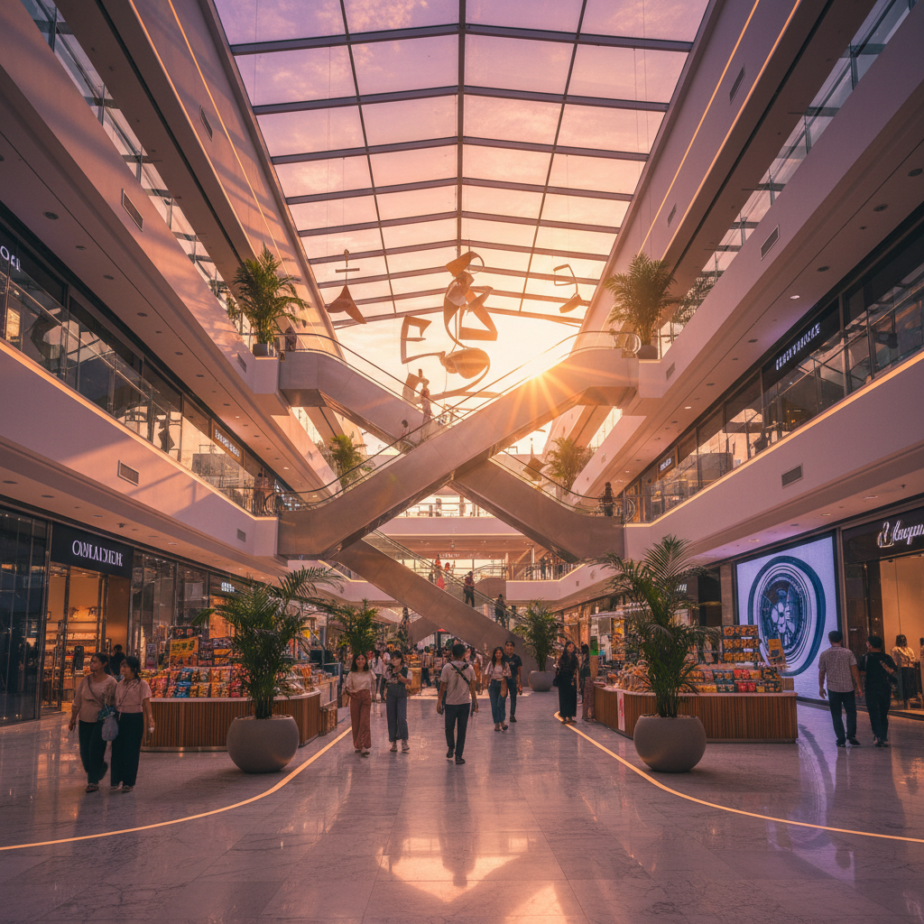Bustling night market in Myanmar, shopping, horizontal photo