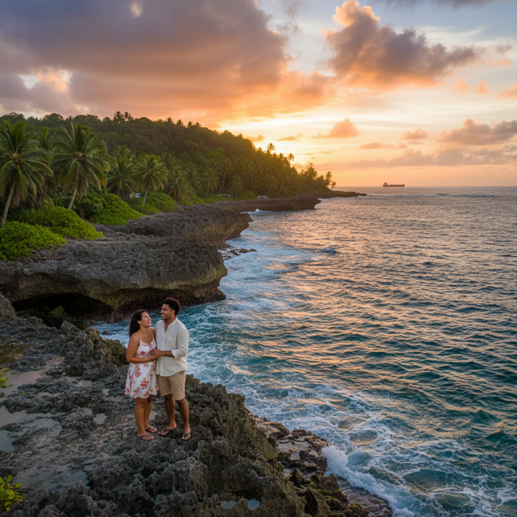Nauru young couple interacting