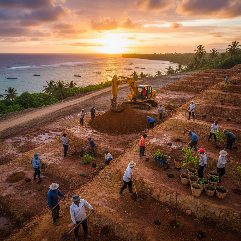 Nauru people working together