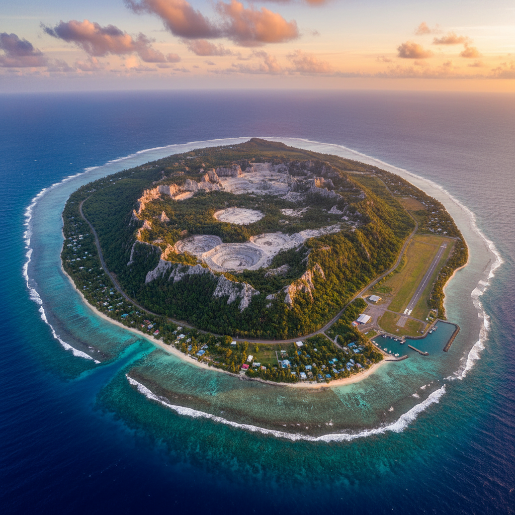Nauru aerial overview