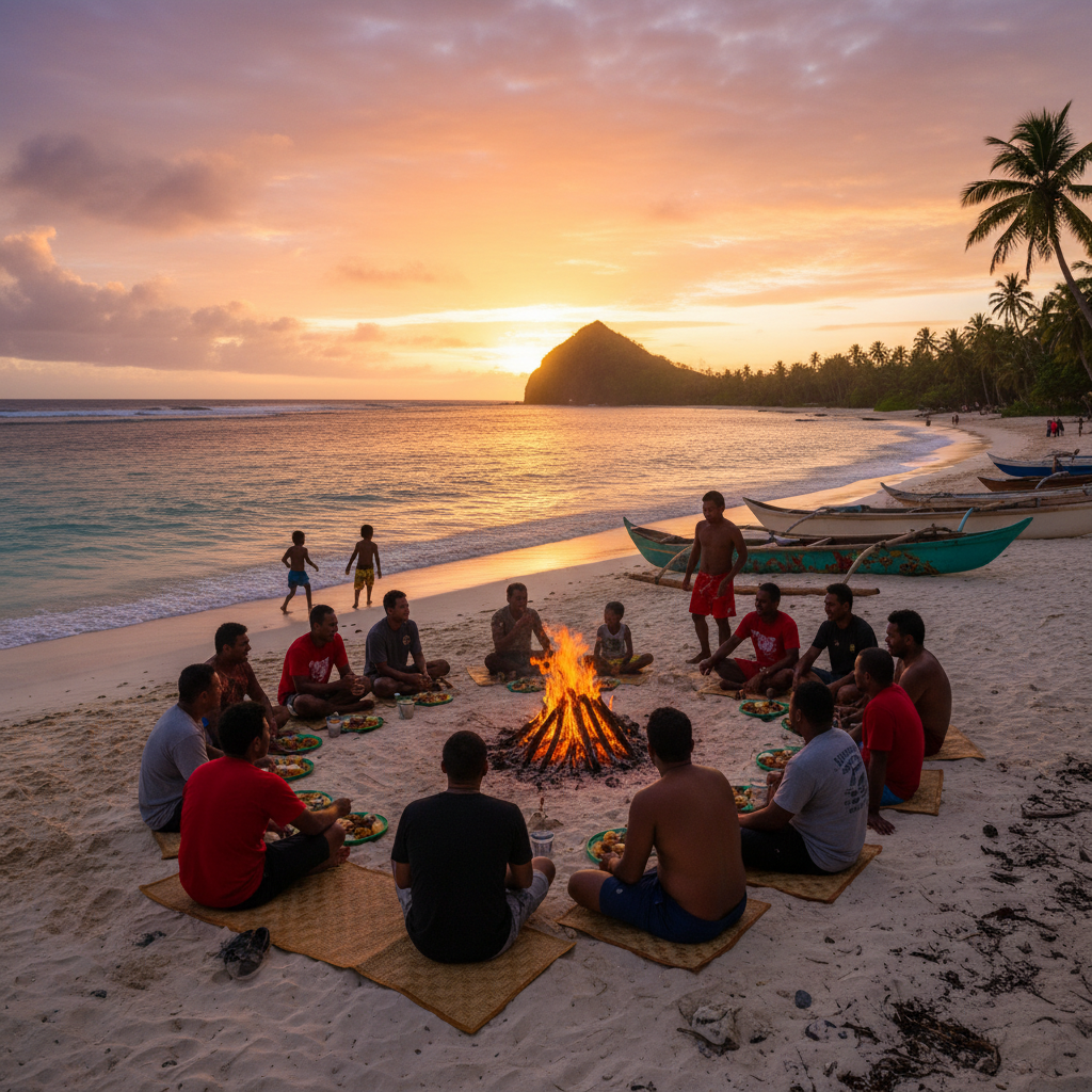 Nauru beach gathering