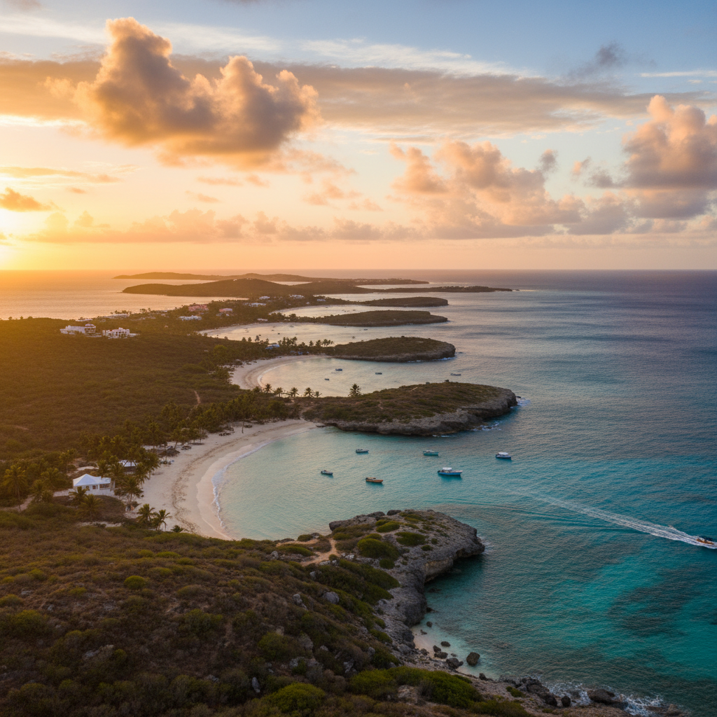 overview of Netherlands Antilles beaches and coastline, horizontal