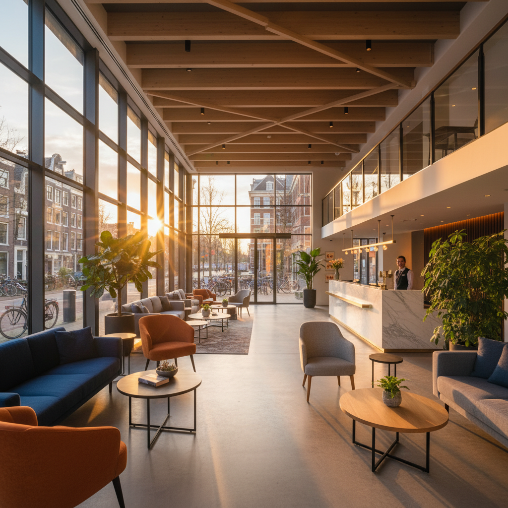 Modern hotel interior, Netherlands, horizontal photo