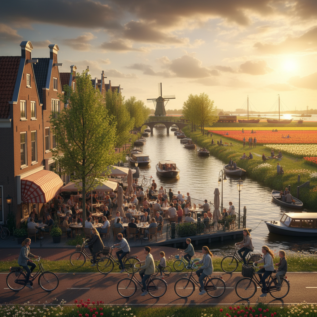 Overview of Dutch social life, Netherlands, horizontal photo