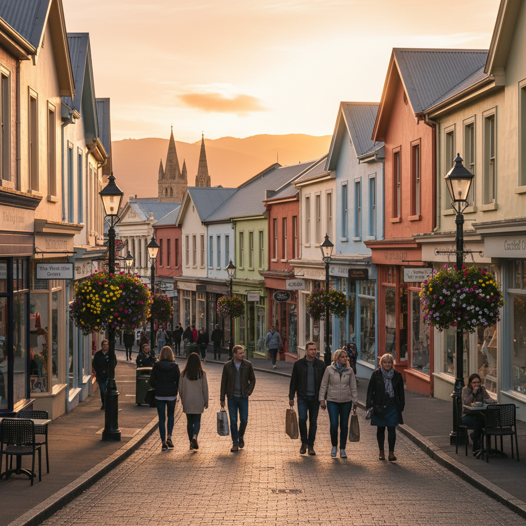 boutique shopping street in Christchurch