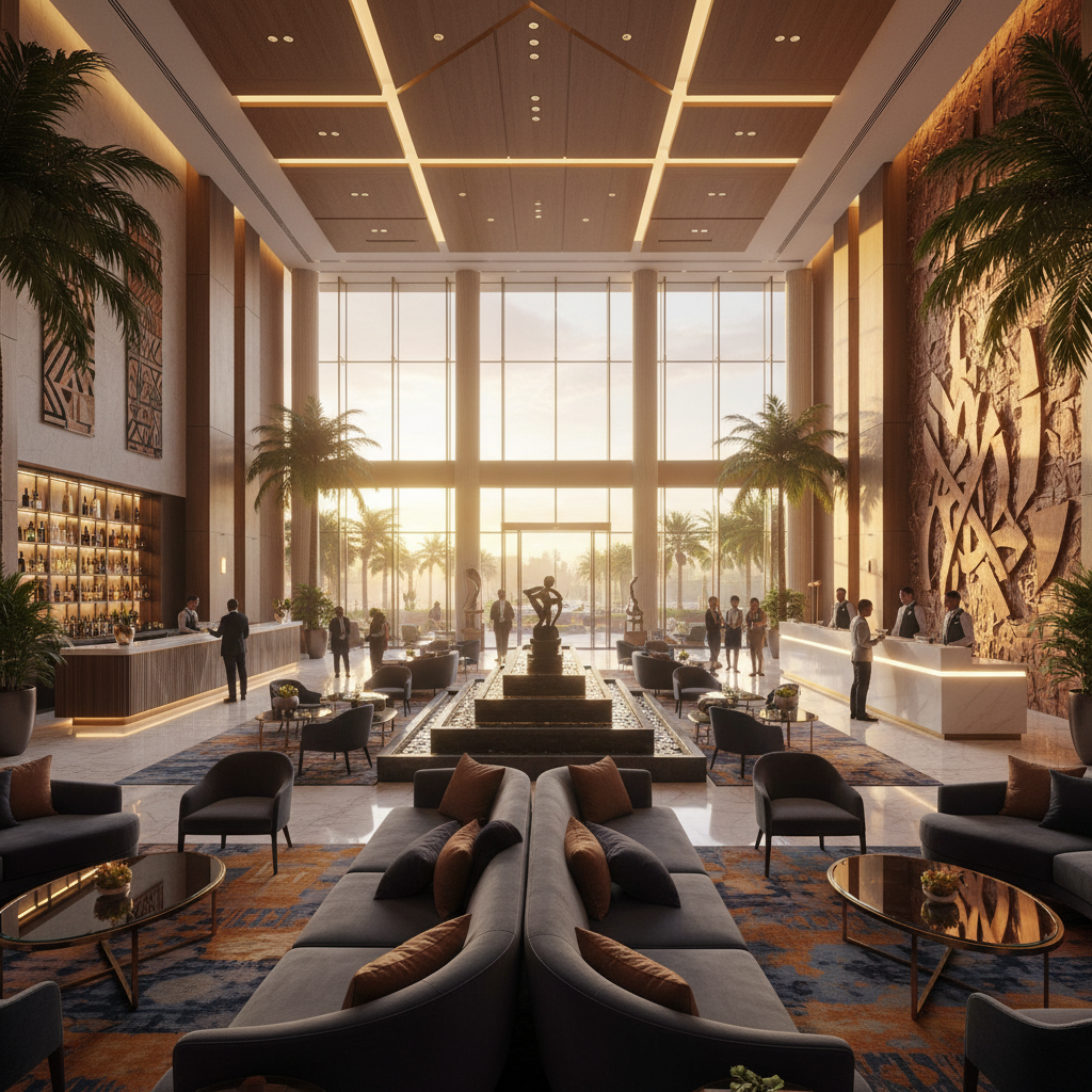 Luxury hotel lobby Nigeria horizontal