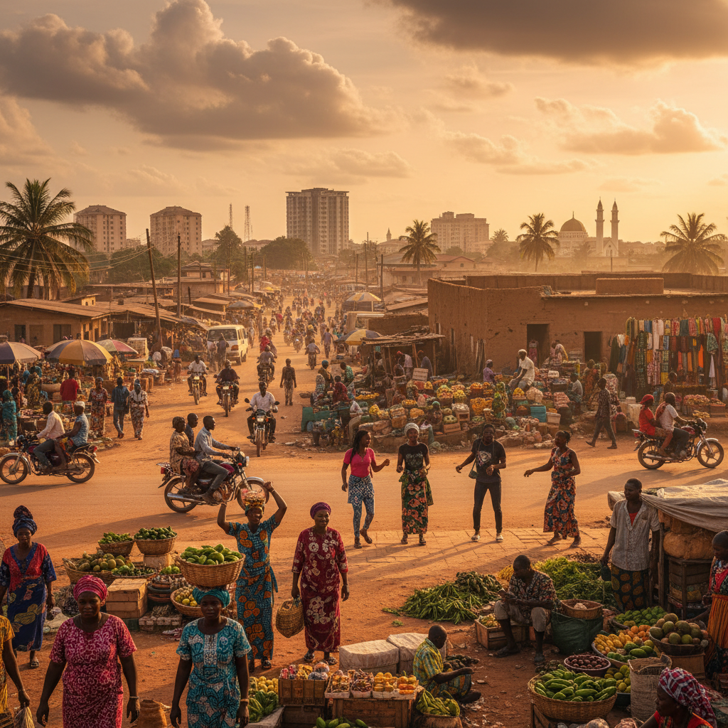 Nigeria cityscape overview horizontal