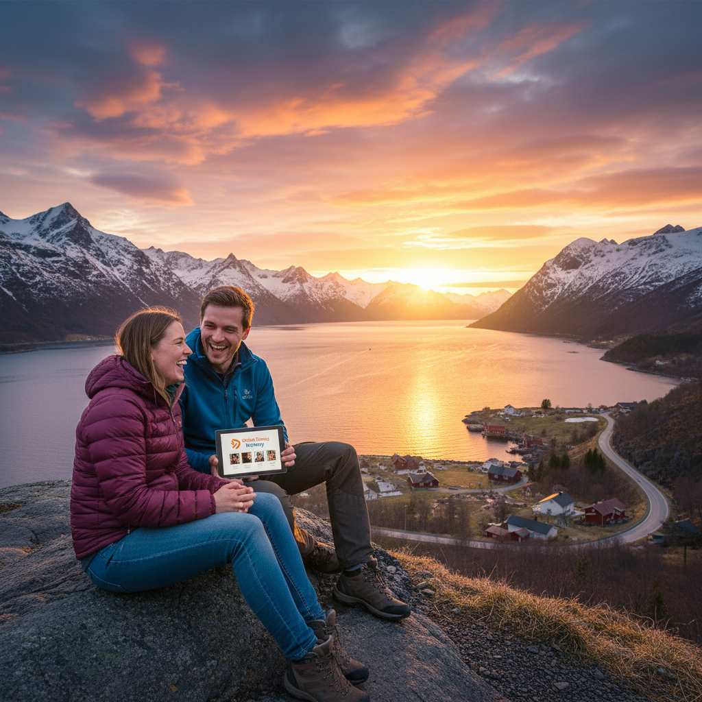 Couple on a date Norway online dating horizontal