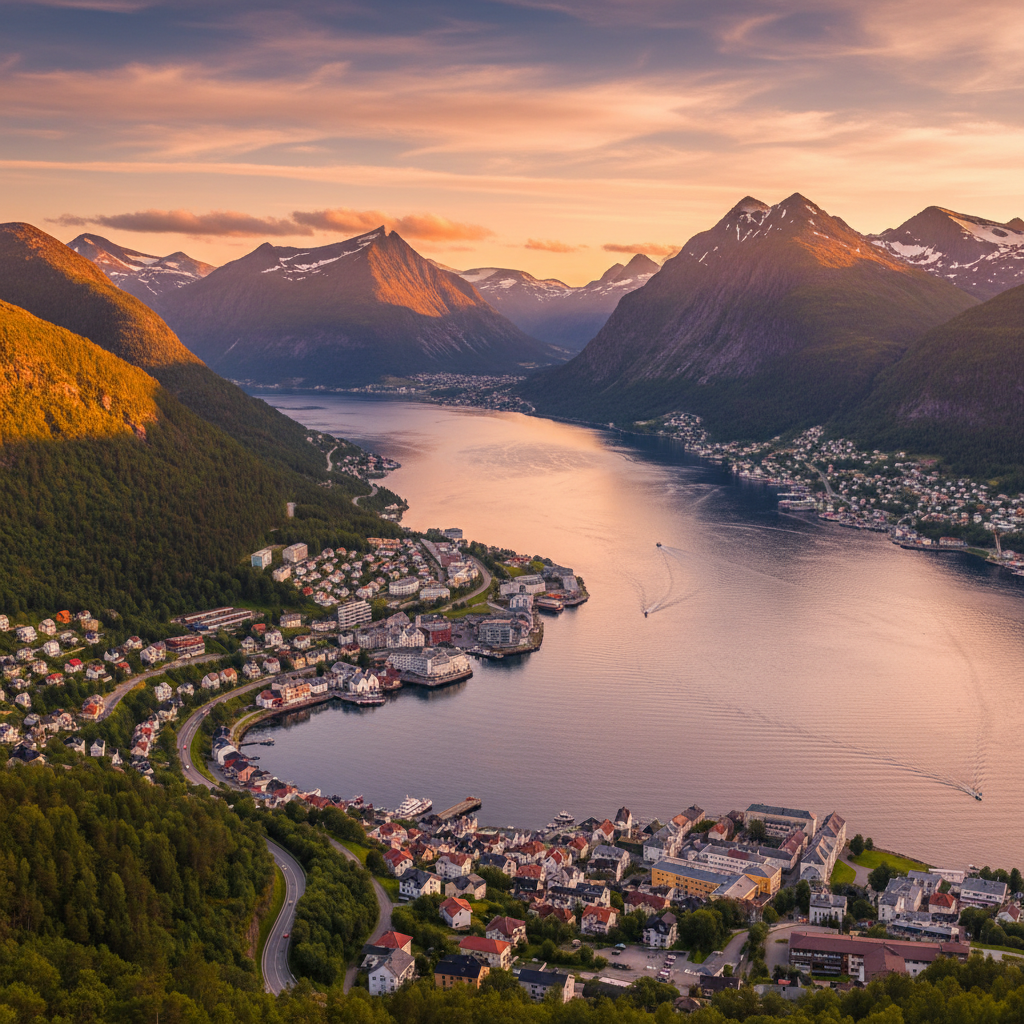 Norway cityscape overview horizontal