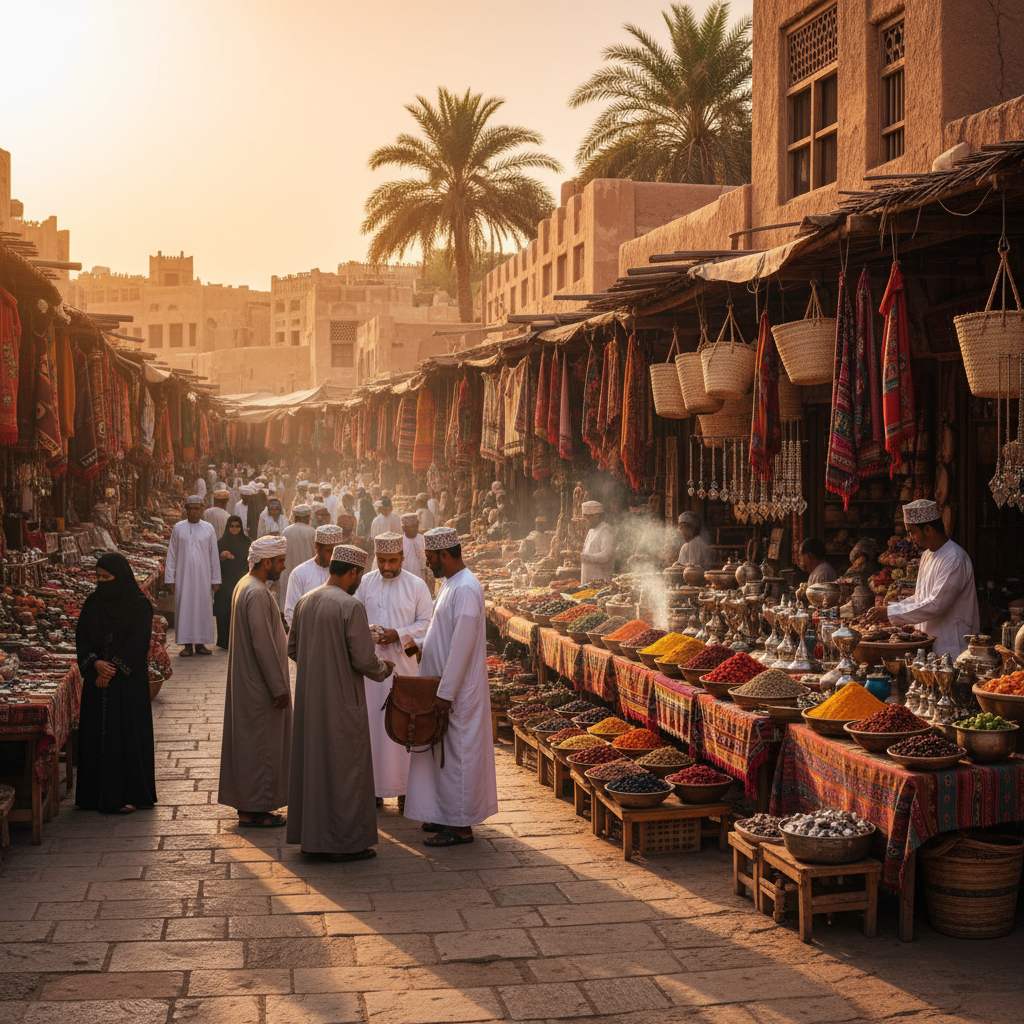 Oman bustling shopping mall