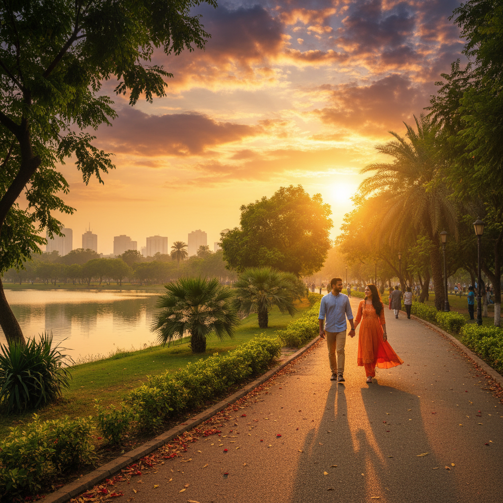 Couple interacting on dating app in Lahore cafe