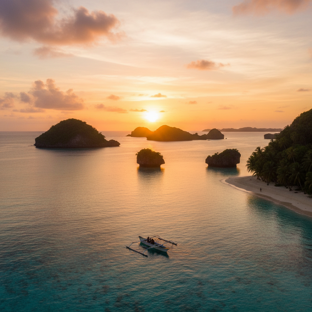 Palau romantic sunset
