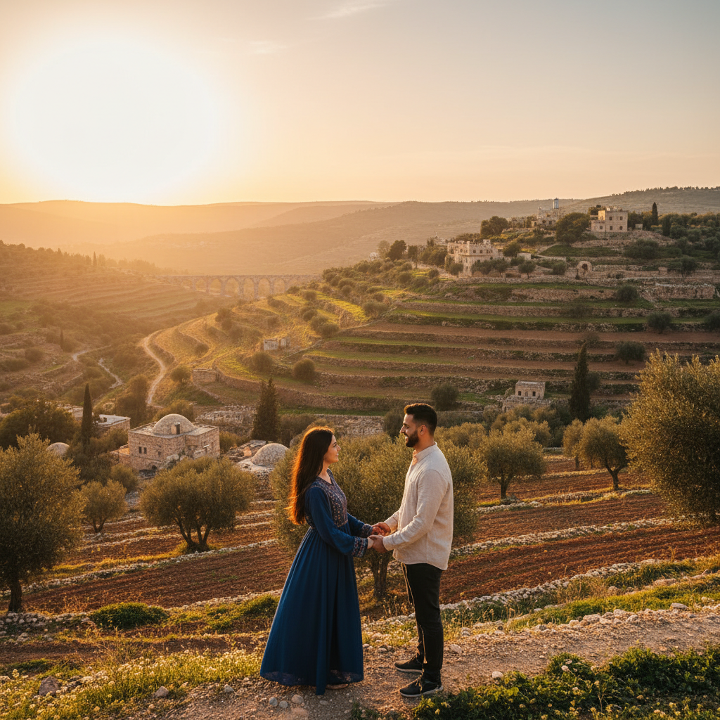 couple meeting for a date in Palestine