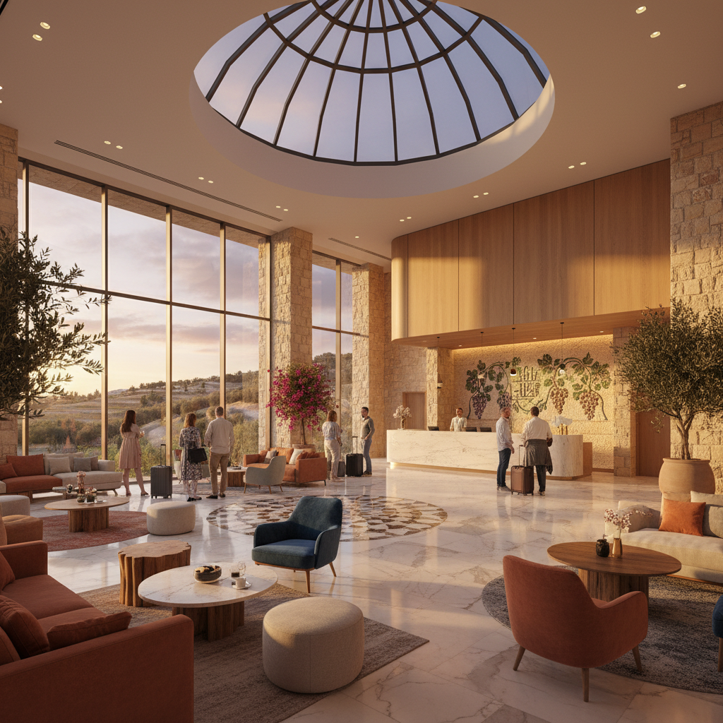 modern hotel lobby in Palestinian Territory