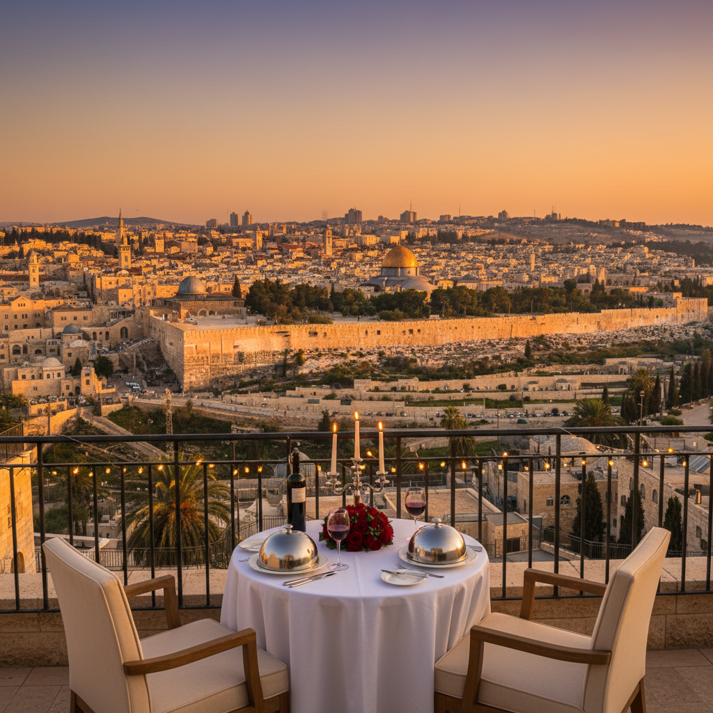 romantic dinner setting in Jerusalem