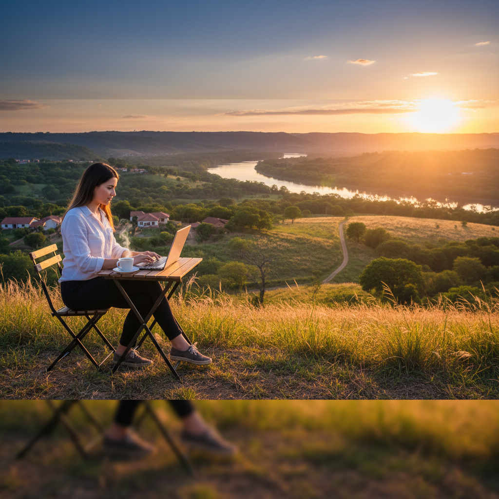 Young professional smartphone coins digital Paraguay