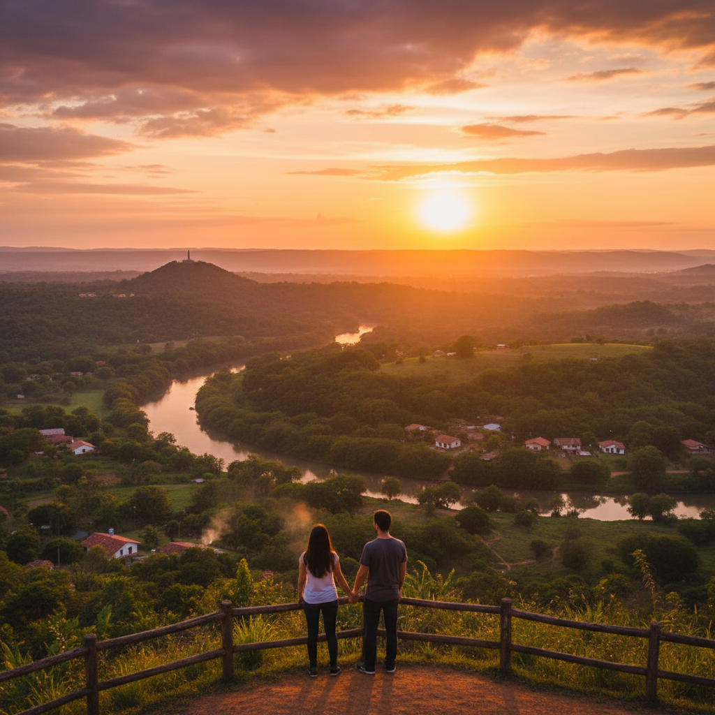 Jesuit ruins Trinidad Paraguay romantic historic sunset