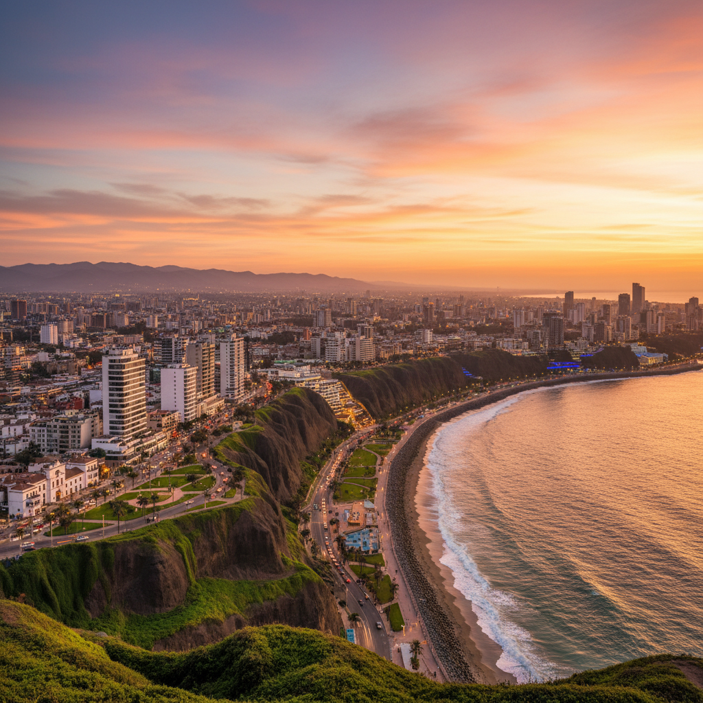 overview of Lima Peru cityscape horizontal