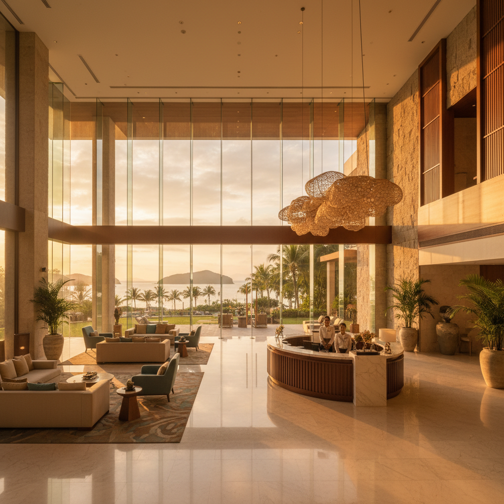 Modern hotel lobby Philippines horizontal