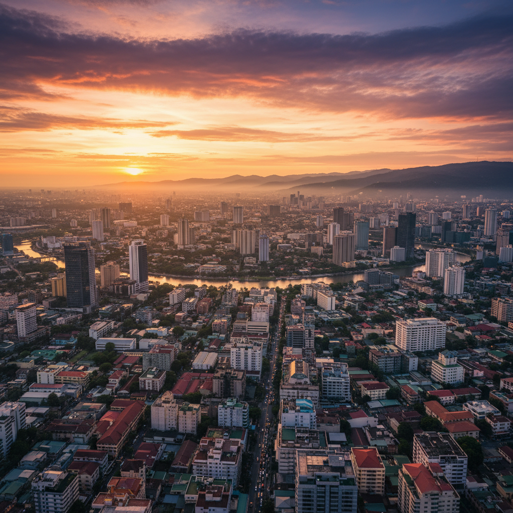 Philippines urban landscape overview horizontal