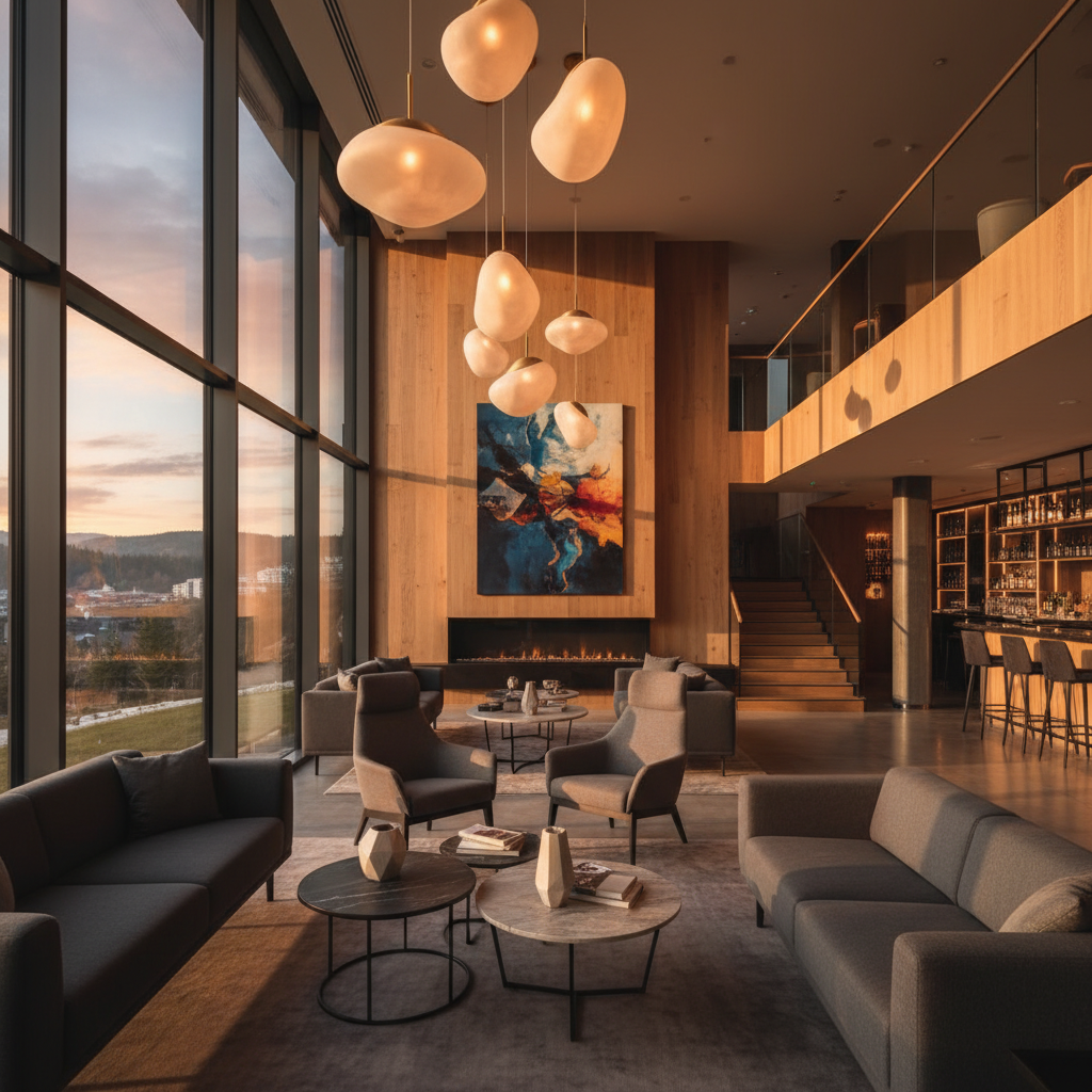 modern hotel interior in Poland, horizontal