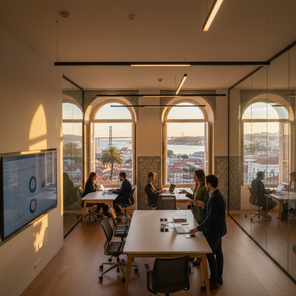 Portuguese professionals collaborating office
