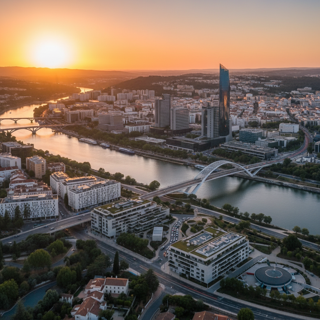 Portugal cityscape overview modern architecture