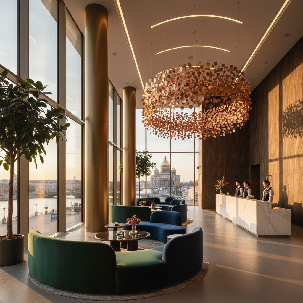 modern hotel lobby in St. Petersburg