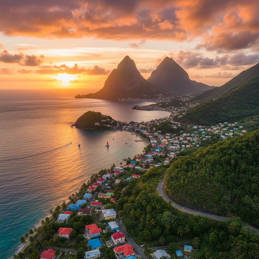 Saint Lucia coastal towns