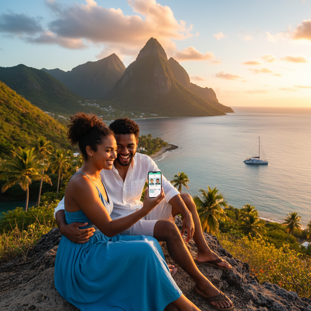 Saint Lucia couple on dating app