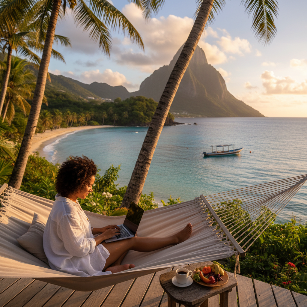 Saint Lucia entrepreneur working online