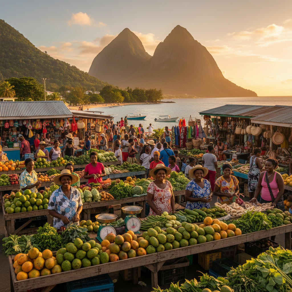 Saint Lucia local market economy