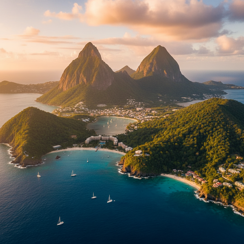 Saint Lucia overview landscape