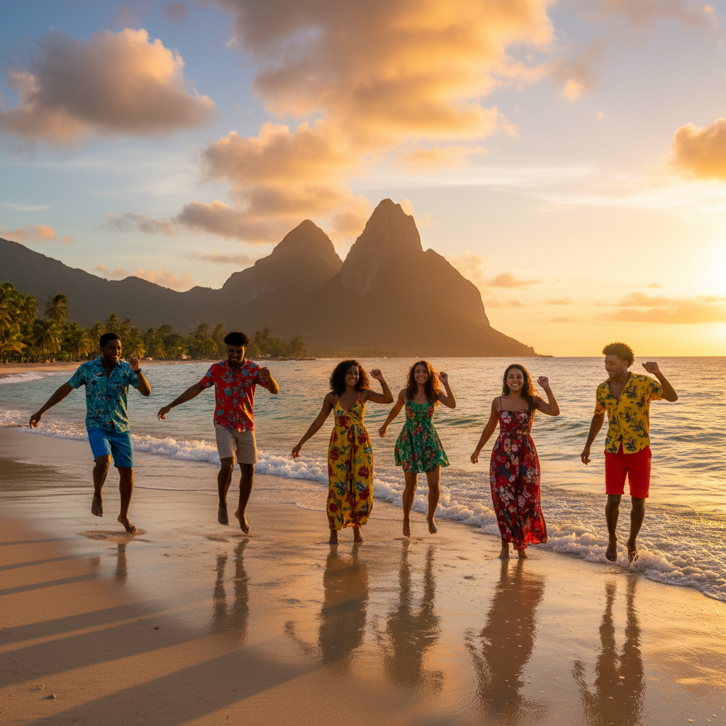 Saint Lucia young adults dancing trending video