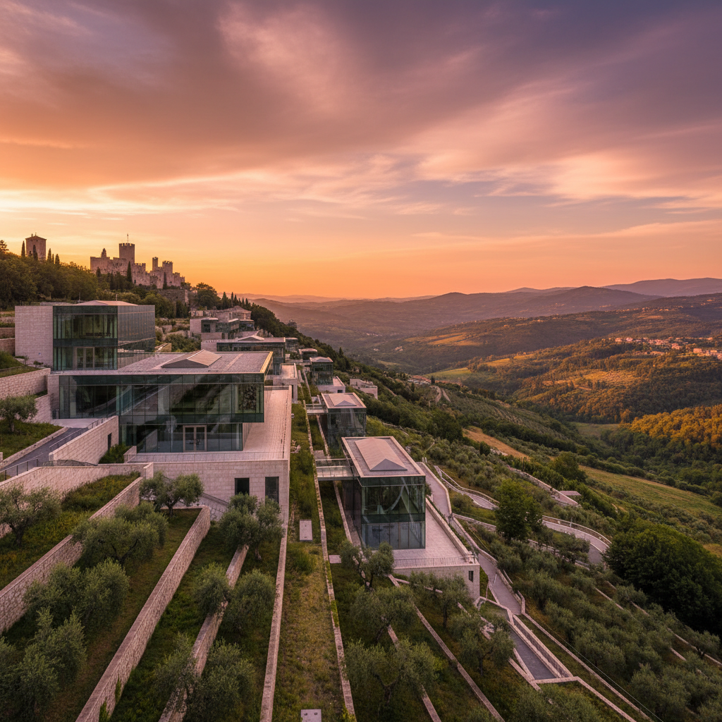 San Marino economy and finance buildings, horizontal