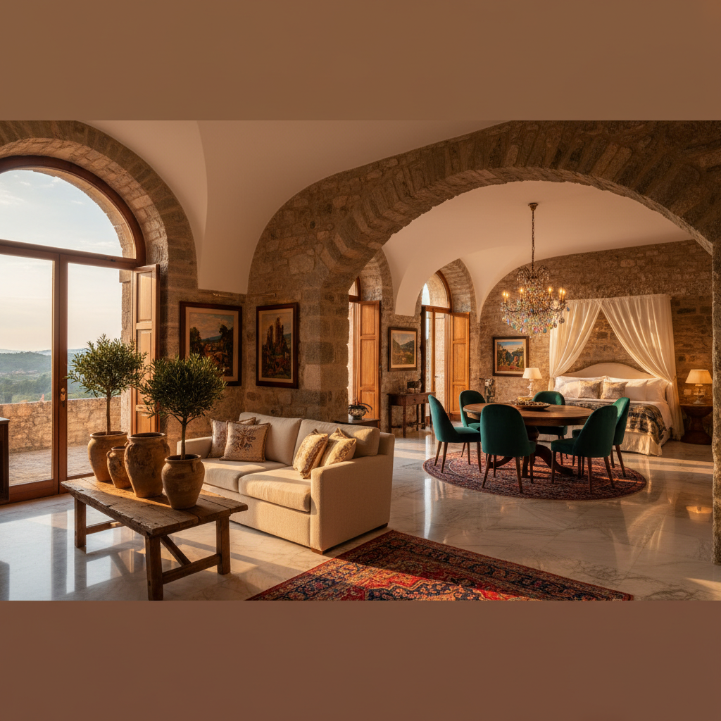 boutique hotel interior in San Marino, horizontal