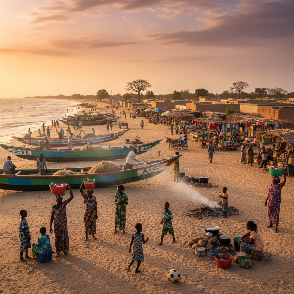 Senegal cityscape overview, horizontal