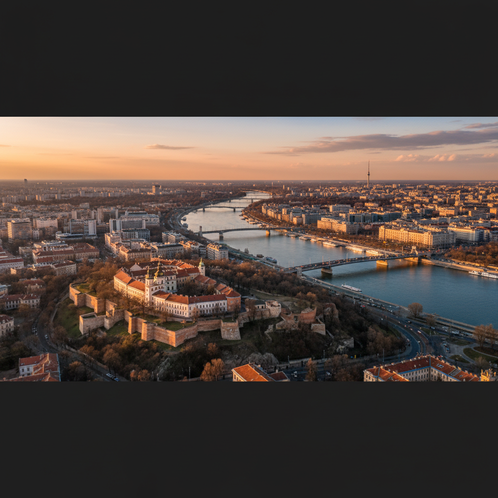 Panoramic view of Belgrade cityscape, Serbia