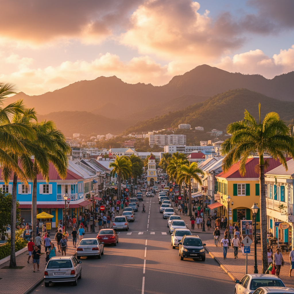 Seychelles capital city Victoria bustling streets colorful buildings colonial architecture