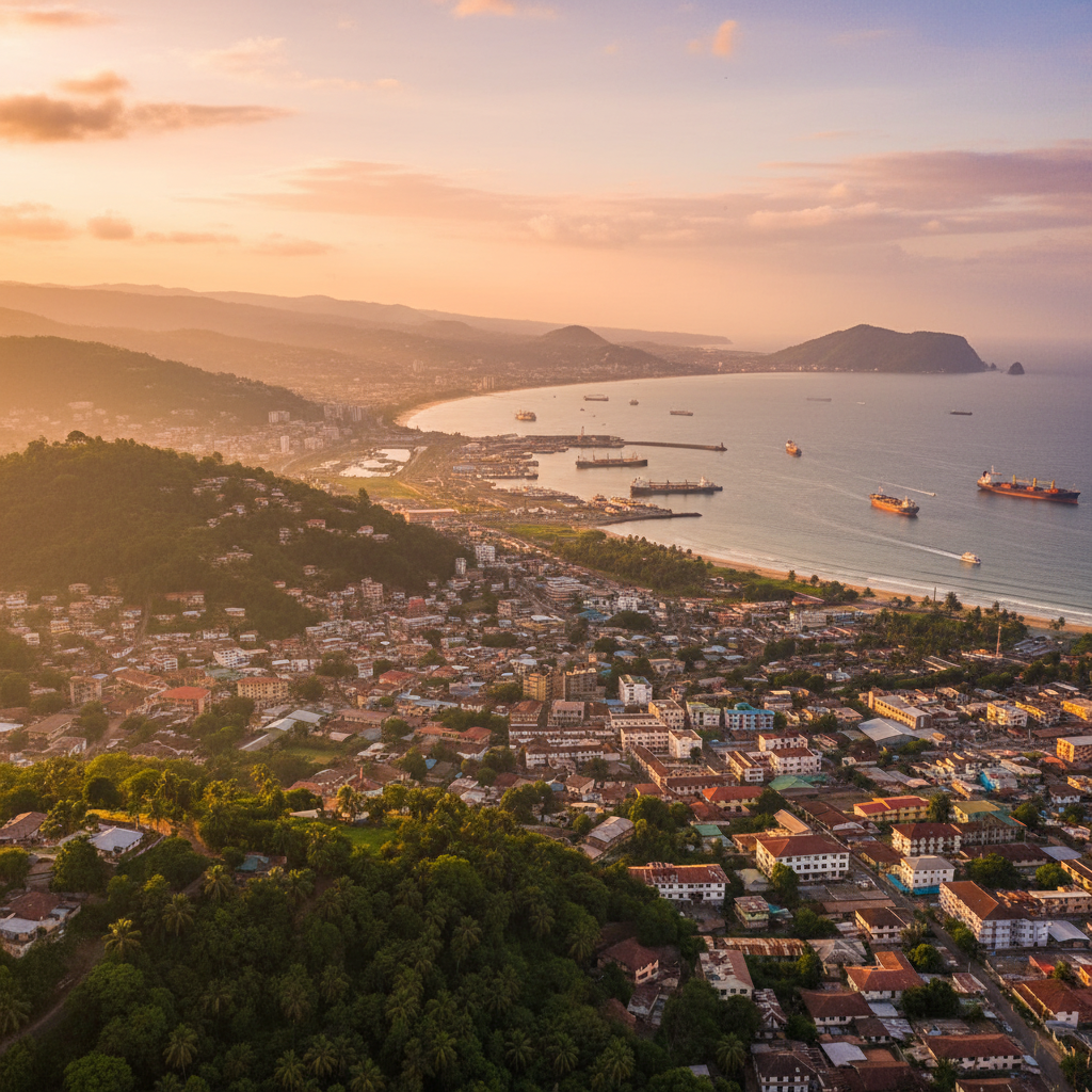 Sierra Leone cityscape panorama