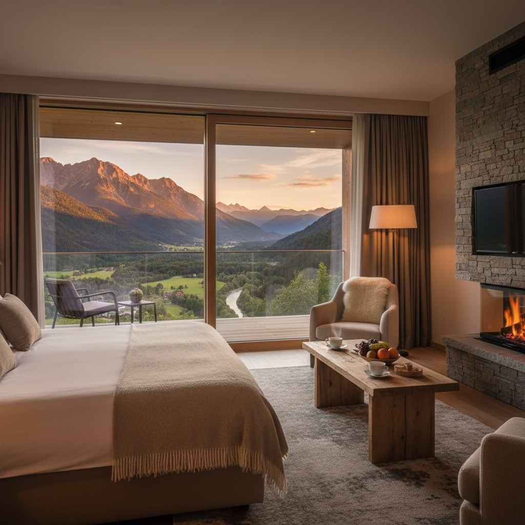 Modern hotel interior Slovenia comfortable and stylish horizontal