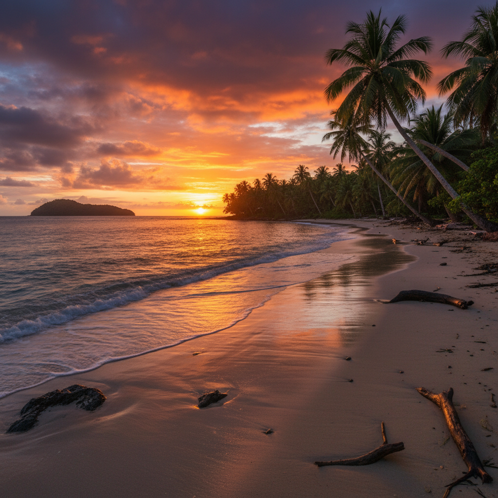 Solomon Islands beach sunset
