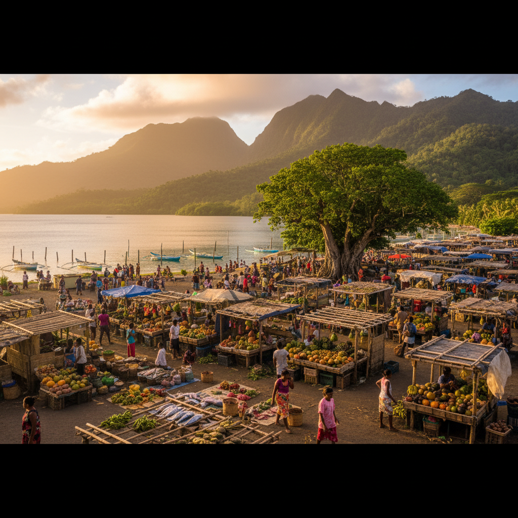 Solomon Islands local market scene