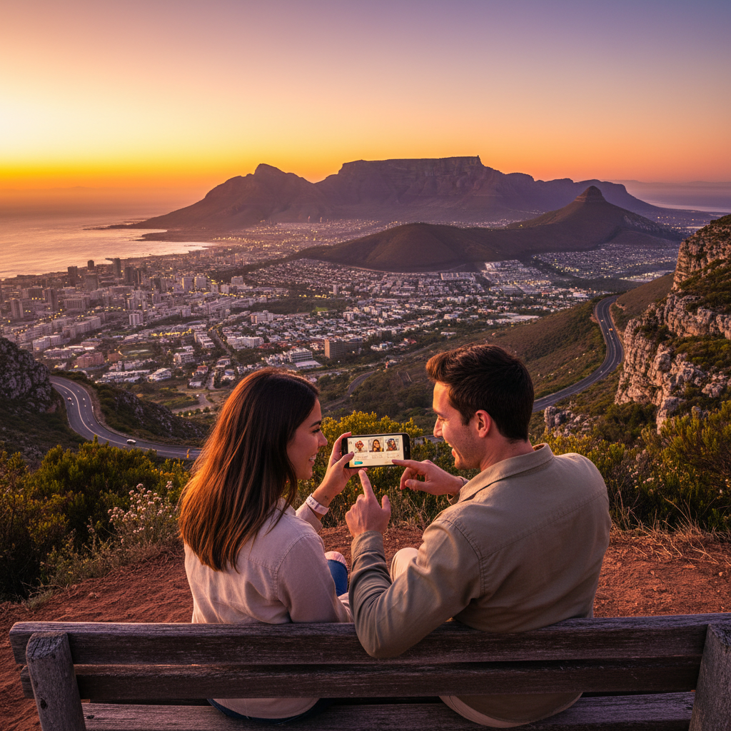 Diverse group of friends enjoying live music outdoors in South Africa horizontal