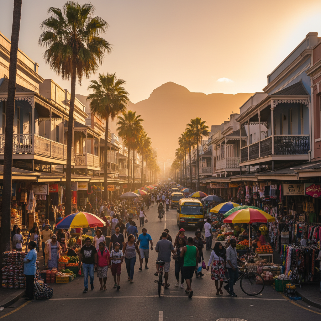 Joyful South African youth participating in a dance challenge on a sunny day horizontal