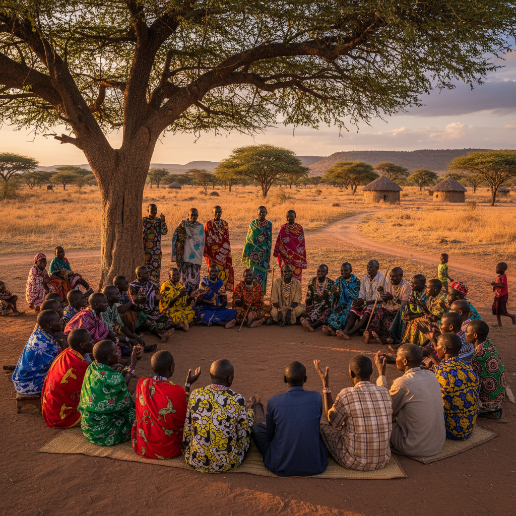 Community members joining together in South Sudan