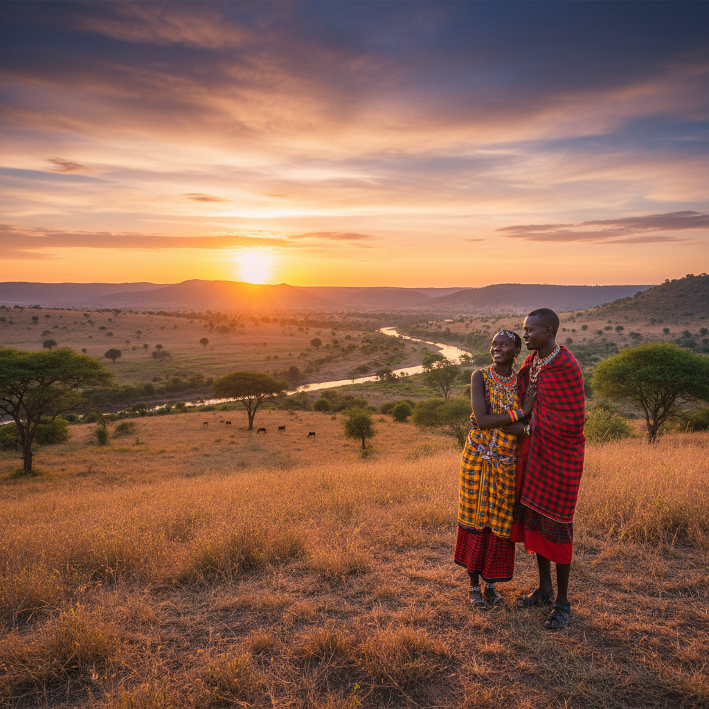 Couple meeting in a South Sudan setting