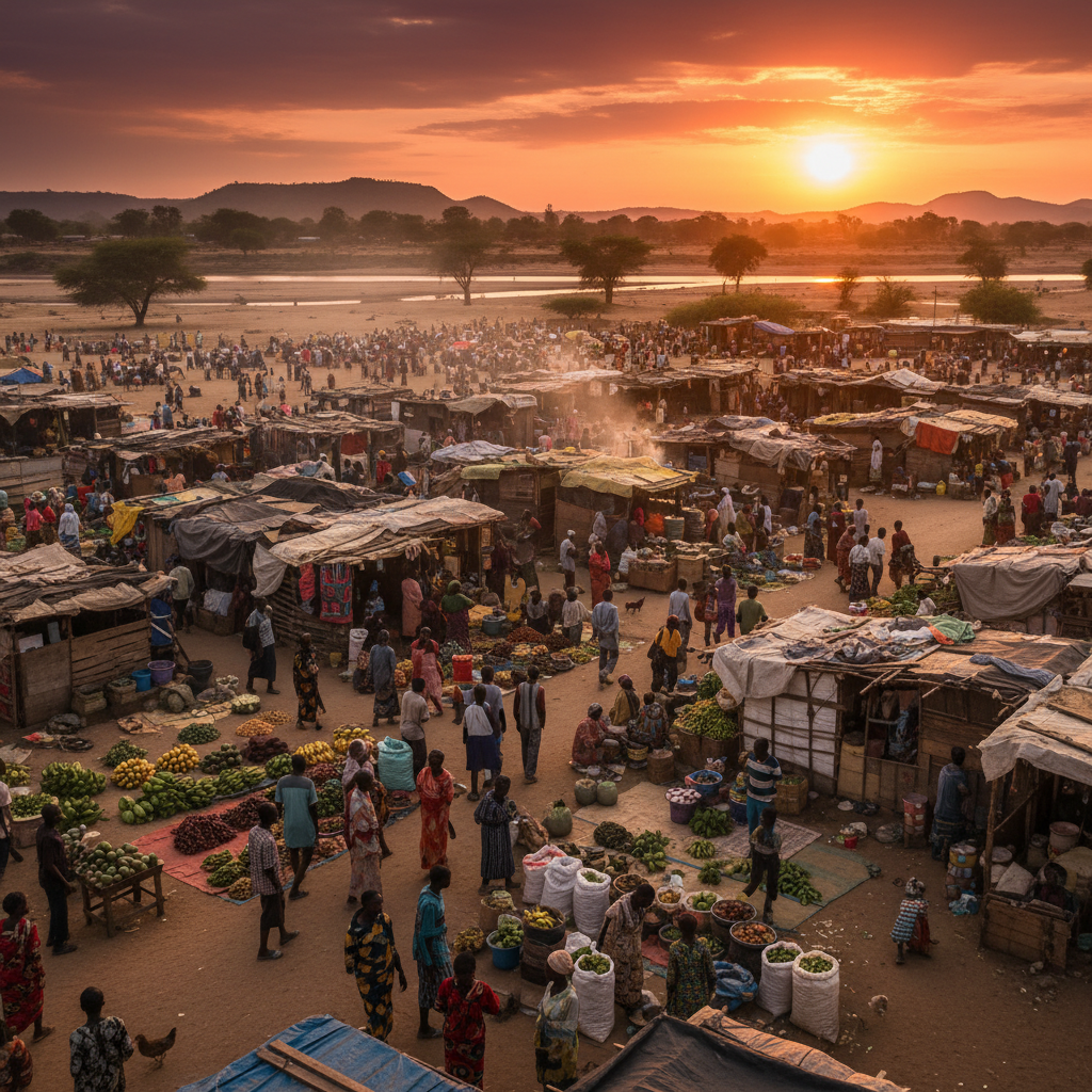 Shopping at a market in South Sudan