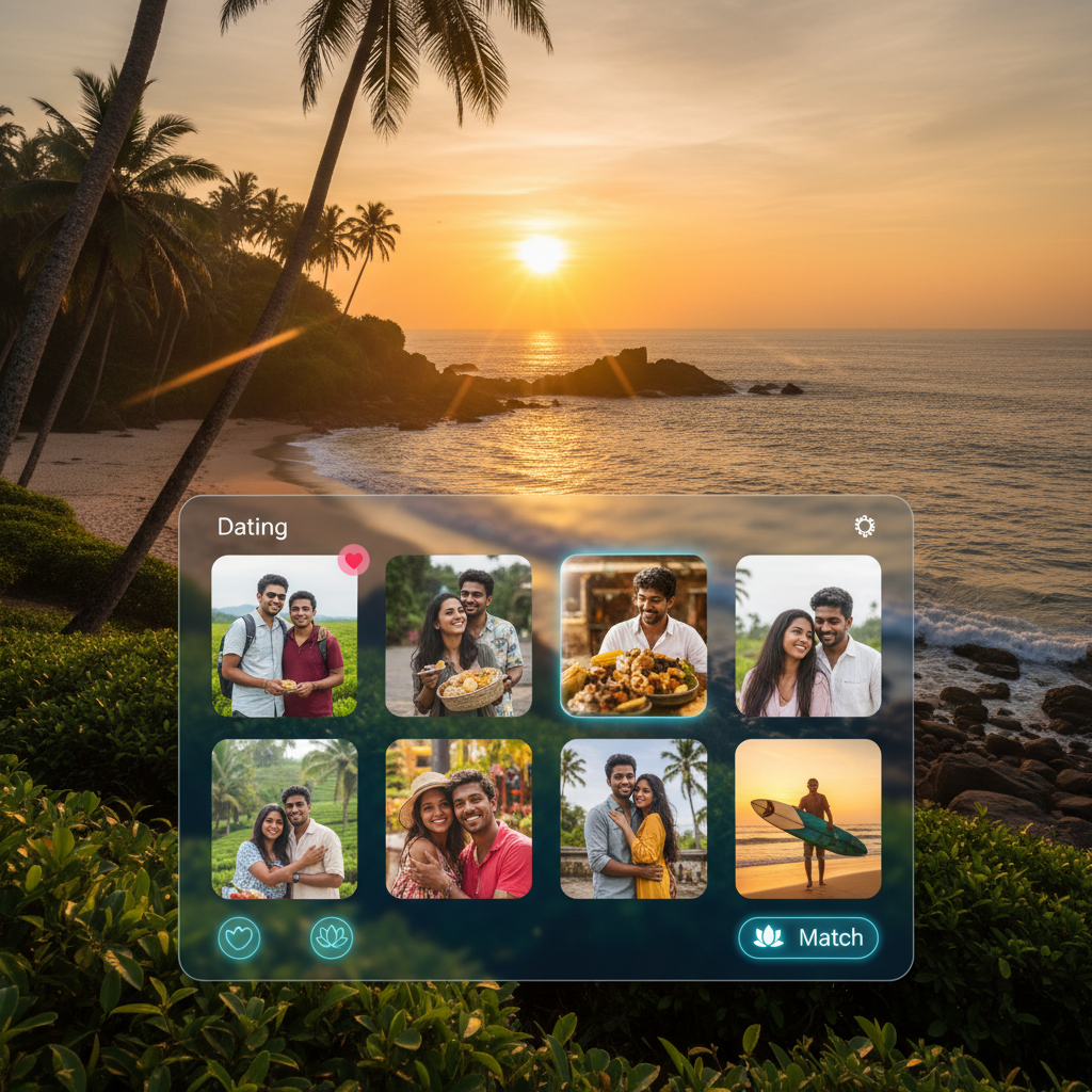 Sri Lanka couple using dating app discreetly